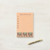 Drei braune Aquamarine Elefanten, die Personalisie Post-it Klebezettel (Auf Schreibtisch)