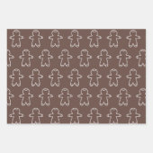Drei braune Tones Gingerbrett Männer Geschenkpapier Set (Vorderseite 3)