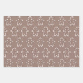 Drei braune Tones Gingerbrett Männer Geschenkpapier Set (Vorderseite 2)