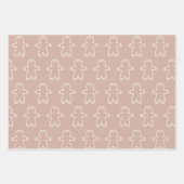 Drei braune Tones Gingerbrett Männer Geschenkpapier Set (Vorderseite)