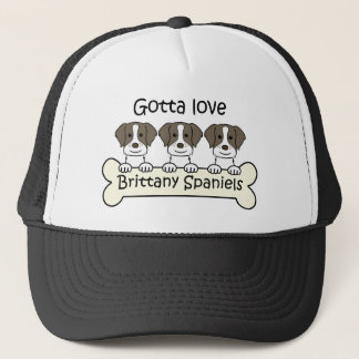 Drei Bretagne-Spaniels Truckerkappe