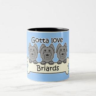 Drei Briards Zweifarbige Tasse