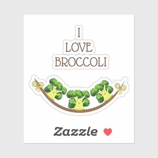 Drei Brokkoli Aufkleber (Blatt)