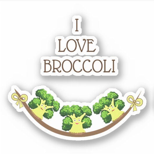 Drei Brokkoli Aufkleber (Vorderseite)