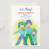 Drei Brüder Party Einladung (Vorne/Hinten)