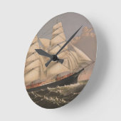 Drei Bruder-Schiff Runde Wanduhr (Winkel)
