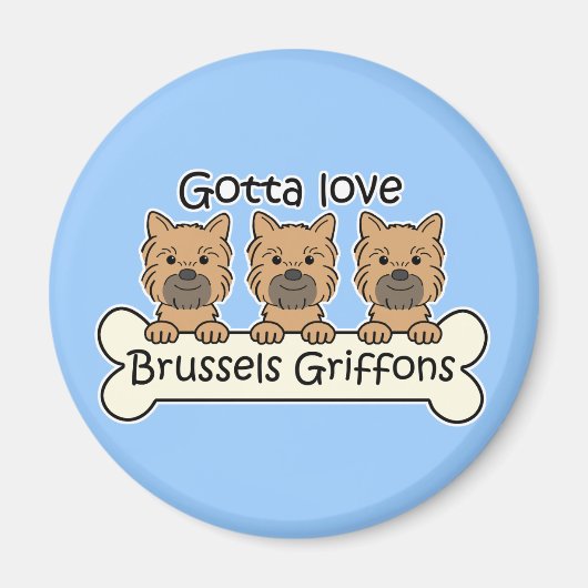 Drei Brüssel Griffons Magnet (Vorne)