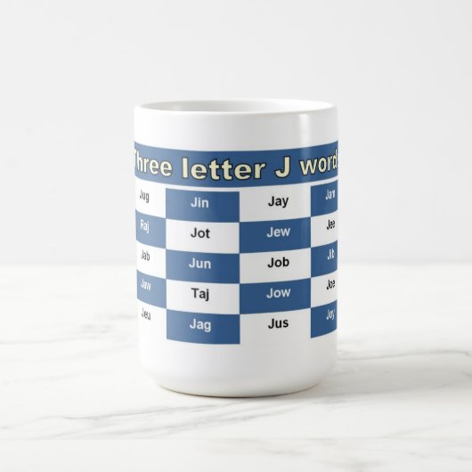 Drei Buchstaben J - Wörter für Kreuzworträte oder  Kaffeetasse (Mittel)