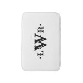 Drei Buchstaben Monogramm Custom EleganBlack & Whi Badematte (Vorderseite Vertikal)