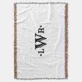 Drei Buchstaben Monogramm Custom EleganBlack & Whi Decke (Vorderseite Vertikal)