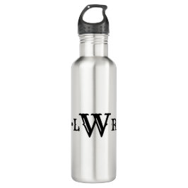 Drei Buchstaben Monogramm Custom EleganBlack & Whi Edelstahlflasche