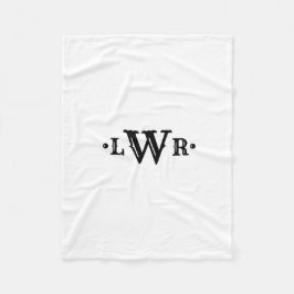 Drei Buchstaben Monogramm Custom EleganBlack & Whi Fleecedecke