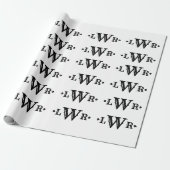 Drei Buchstaben Monogramm Custom EleganBlack & Whi Geschenkpapier (Ungerollt)