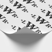 Drei Buchstaben Monogramm Custom EleganBlack & Whi Geschenkpapier (Ecke)