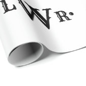 Drei Buchstaben Monogramm Custom EleganBlack & Whi Geschenkpapier (Rolleneckpunkt)