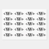 Drei Buchstaben Monogramm Custom EleganBlack & Whi Geschenkpapier Set (Vorderseite)