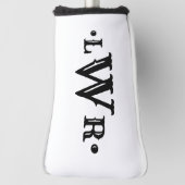 Drei Buchstaben Monogramm Custom EleganBlack & Whi Golf Headcover (Rotieren 90)
