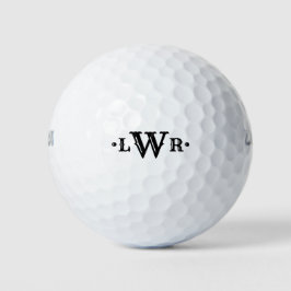 Drei Buchstaben Monogramm Custom EleganBlack & Whi Golfball
