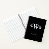 Drei Buchstaben Monogramm Custom EleganBlack & Whi Notizblock (Innenseite)