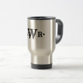 Drei Buchstaben Monogramm Custom EleganBlack & Whi Reisebecher (VorderseiteRechts)