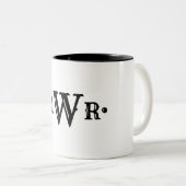 Drei Buchstaben Monogramm Custom EleganBlack & Whi Zweifarbige Tasse (VorderseiteRechts)