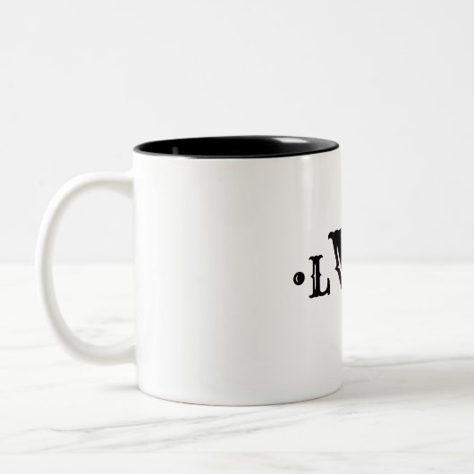Drei Buchstaben Monogramm Custom EleganBlack & Whi Zweifarbige Tasse (Links)