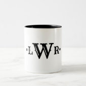 Drei Buchstaben Monogramm Custom EleganBlack & Whi Zweifarbige Tasse (Mittel)