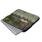Drei Bull Elk Kämpfe Laptopschutzhülle (Vorne Knopf)