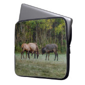 Drei Bull Elk Kämpfe Laptopschutzhülle (Vorderseite Links)