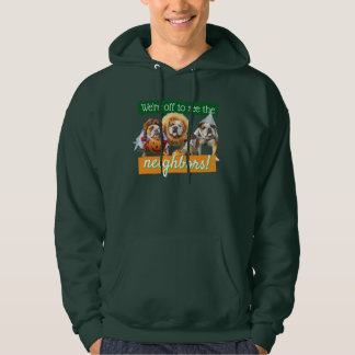 Drei Bulldoggen in Kostümen Hoodie