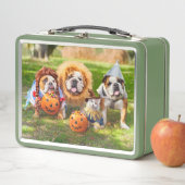 Drei Bulldoggen in Kostümen Metall Brotdose (Beispiel)