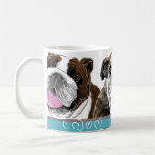 Drei Bulldoggen Kaffeetasse (Links)