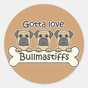 Drei Bullmastiffs Runder Aufkleber