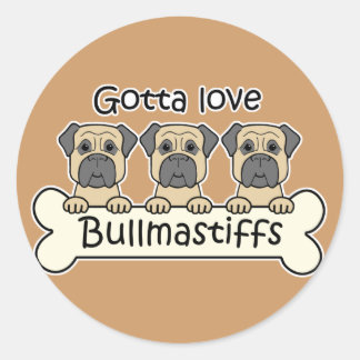 Drei Bullmastiffs Runder Aufkleber