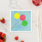 Drei bunte Balloons Party Paper Napkins Serviette (Beispiel)