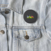 Drei bunte Bunny Ossums Ostereier Korb Fam Button (Beispiel)