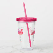 Drei bunte Flamingos personalisiert Acryltrinkbecher (Links)