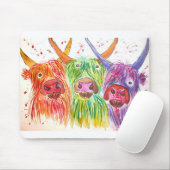 Drei bunte Kühe Mousepad (Mit Mouse)