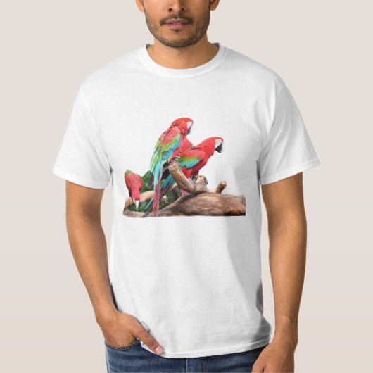 drei bunte Papageien T-Shirt (Vorderseite)