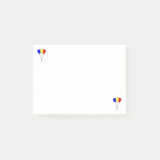 Drei bunte Party-Ballons Post it Notes Post-it Klebezettel (Vorderseite)