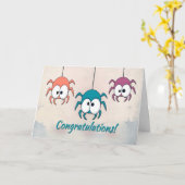 Drei bunte Spinnen zum Glückwunsch Karte (Gelbe Blume)