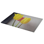 Drei bunte Tulpen Schneidebrett (Ecke)