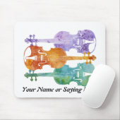 Drei bunte Violinen Mousepad (Mit Mouse)