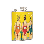 Drei Button-up Girls von Behind, Beach Spaß, Funny Flachmann (Rechts)