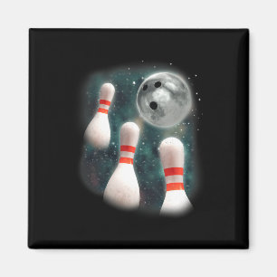 Drei Candlepin Moon 3 Bowling Button Weird Funny B Magnet