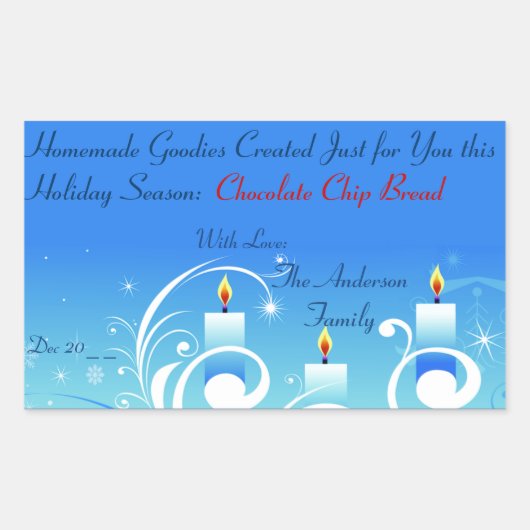 Drei Candles, hausgemachte Geschenke Quadratischer Aufkleber (Vorderseite)