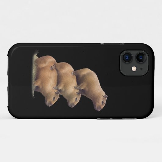 Drei Capybaras Funny Capybara Spaß Case-Mate iPhone Hülle (Rückseite (Horizontal))