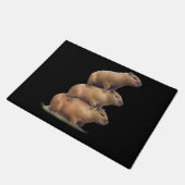 Drei Capybaras Funny Capybara Spaß Fußmatte (Schrägansicht)