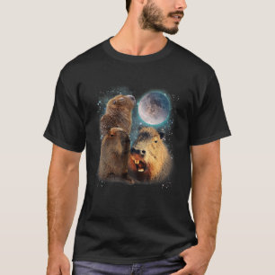 Drei Capybaras und Moon Funny Capybara Spaß Parco  T-Shirt
