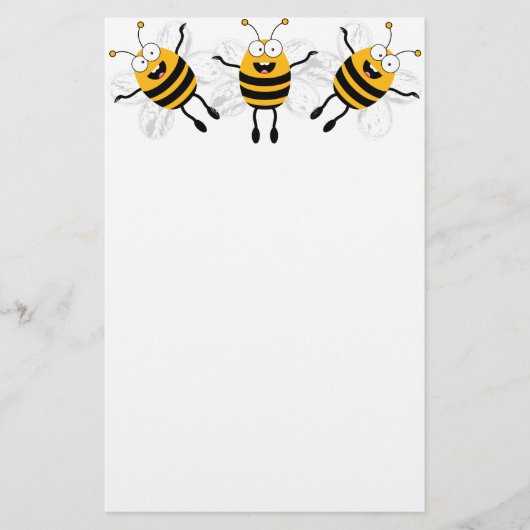 Drei-Cartoon-Biene Briefpapier (Vorderseite)